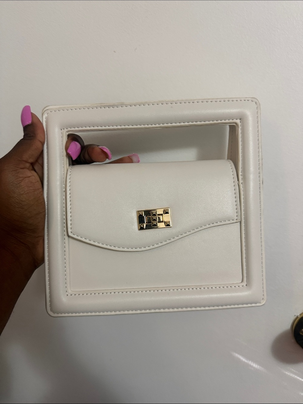 White Structured Crossbody Bag - Clean Minimal Style
